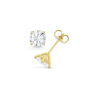 14K GOLD LAB GROWN DIAMOND MARTINI FOUR PRONG PUSHBACK STUD EARRINGS (0.50TCW-5.00TCW)