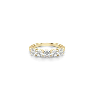 14K GOLD LAB GROWN DIAMOND BAND 5 STONE (1.00TCW-2.50TCW)