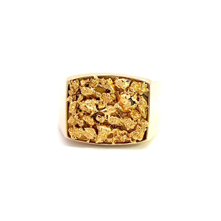 14K Y/G GOLD NUGGET RING