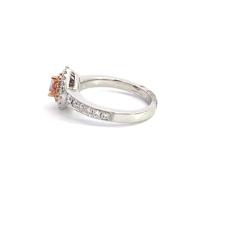 18KT TWO TONE PINK DIAMOND RING 0.75CT