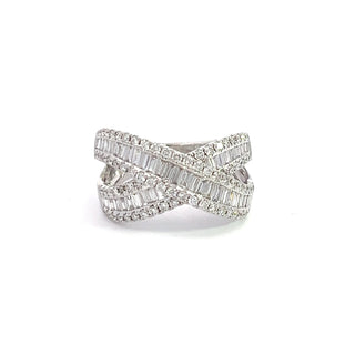 14K WHITE GOLD DIAMOND FASHION RING 1.50CT