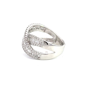 14K WHITE GOLD DIAMOND FASHION RING 1.50CT
