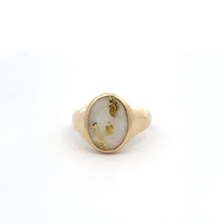 Gold Quartz Ring 14k Yellow Gold