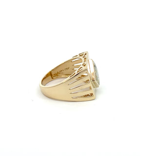 Gold Quartz Ring 14K Yellow Gold