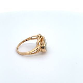 Gold Quartz Ring 14k Yellow Gold