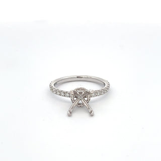 18K WHITE GOLD DIAMOND SEMI MOUNT RING 0.75 CTS
