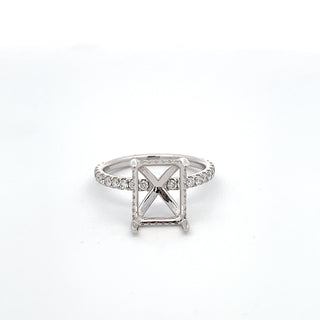 18K WHITE GOLD DIAMOND SEMI MOUNT RING 0.80 CTS