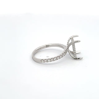 18K WHITE GOLD DIAMOND SEMI MOUNT RING 0.80 CTS