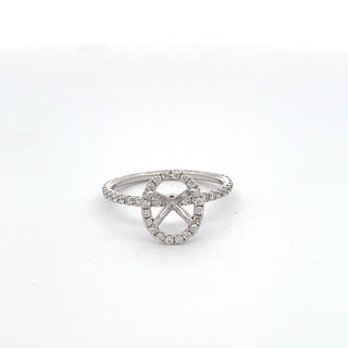 18K WHITE GOLD DIAMOND SEMI MOUNT RING 0.65 CTS