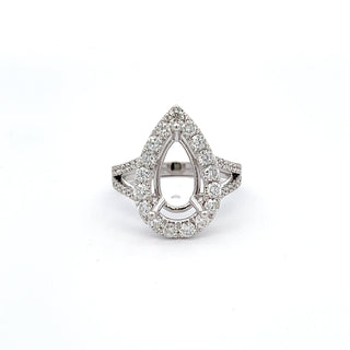 18K WHITE GOLD DIAMOND SEMI MOUNT RING 1.60 CTS