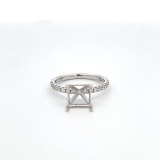 18K WHITE GOLD DIAMOND SEMI MOUNT RING 0.75 CTS