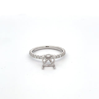 18K WHITE GOLD DIAMOND SEMI MOUNT RING 0.65 CTS
