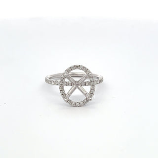 18K WHITE GOLD DIAMOND SEMI MOUNT RING 0.75 CTS