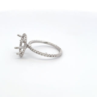 18K WHITE GOLD DIAMOND SEMI MOUNT RING 0.75 CTS