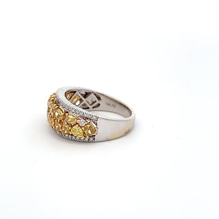 14K WHITE/YELLOW GOLD YELLOW DIAMOND RING 1.95 CTS