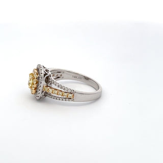 14K WHITE/YELLOW GOLD YELLOW DIAMOND RING 0.40 CTS