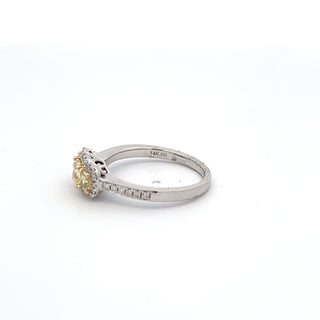 14K WHITE/YELLOW GOLD YELLOW DIAMOND RING 0.95 CTS
