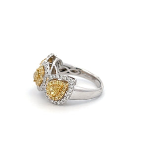 18K WHITE/YELLOW GOLD YELLOW DIAMOND RING 1.45 CTS