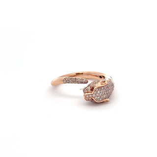 14K ROSE GOLD PINK DIAMOND PANTHER RING 0.65 CTS