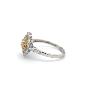 14K WHITE/YELLOW GOLD YELLOW DIAMOND RING 0.40 CTS