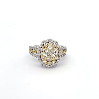 18K WHITE/YELLOW GOLD YELLOW DIAMOND RING 1.90 CTS