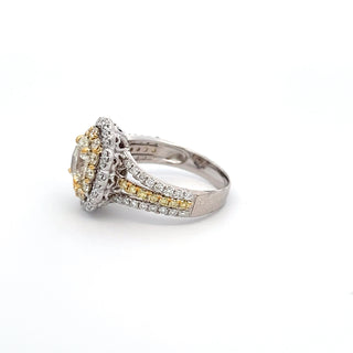 18K WHITE/YELLOW GOLD YELLOW DIAMOND RING 1.90 CTS