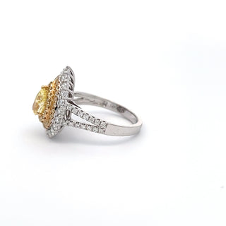14K WHITE/YELLOW GOLD YELLOW DIAMOND RING 1.20 CTS