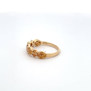 14K YELLOW GOLD ORANGE DIAMOND RING 0.80 CTS