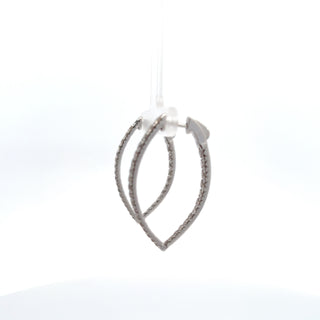 14K WHITE GOLD DIAMOND INSIDE AND OUT HOOPS 2.00 CTS