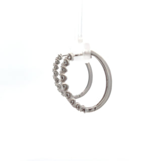 14K WHITE GOLD DIAMOND HOOPS 0.50 CTS