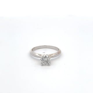 14K WHITE GOLD DIAMOND SOLITAIRE RING 0.75 CTS
