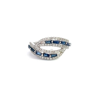14K WHITE GOLD SAPPHIRE AND DIAMOND FASHION RING 1.75CT