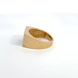 14K Y/G ONYX & DIAMOND RING 0.50CT