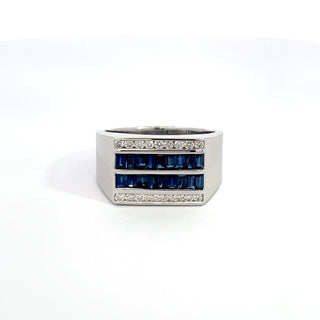 14K W/G SAPPHIRE & DIAMOND RING 2.00CT