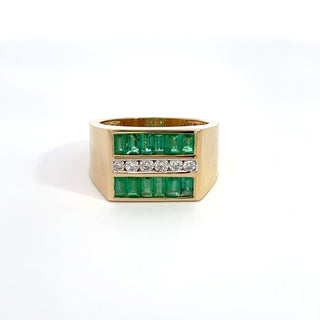 14K Y/G EMERALD & DIAMOND RING 2.00CT