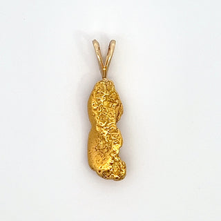 14K Y/G GOLD NUGGET PENDANT