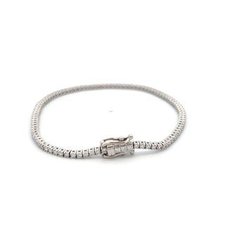 14K WHITE GOLD LAB GROWN DIAMOND BRACELET 1.75CT