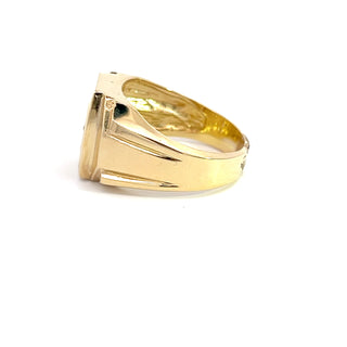 14K Y/G DIAMOND AND GOLD NUGGET RING