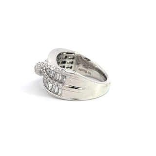 14K WHITE GOLD DIAMOND FASHION RING 2CT