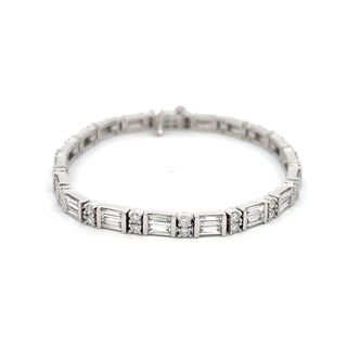 14K WHITE GOLD LAB GROWN DIAMOND BRACELET 8.00CT