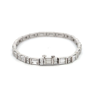 14K WHITE GOLD LAB GROWN DIAMOND BRACELET 8.00CT