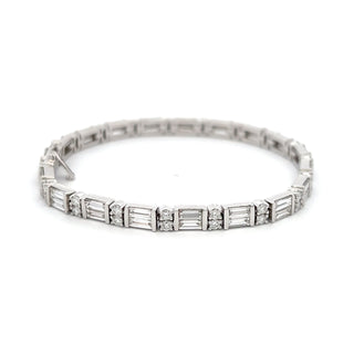 14K WHITE GOLD LAB GROWN DIAMOND BRACELET 8.00CT