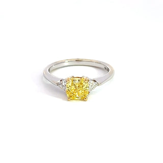 14K GOLD LAB GROWN YELLOW & WHITE DIAMOND RING 2.25CT