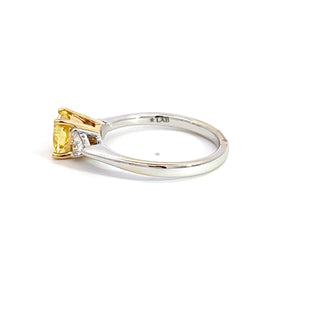 14K GOLD LAB GROWN YELLOW & WHITE DIAMOND RING 2.25CT
