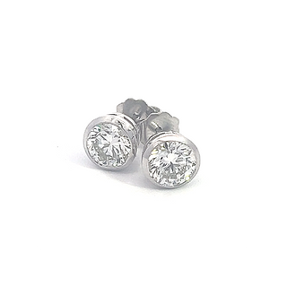 14K GOLD LAB GROWN DIAMOND BEZEL SET PUSHBACK STUD EARRINGS (0.50TCW - 3.00TCW)