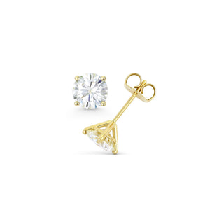 14K GOLD LAB GROWN DIAMOND MARTINI FOUR PRONG PUSHBACK STUD EARRINGS (0.50TCW-5.00TCW)