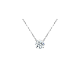 14K Gold Lab Grown Round Diamond Solitaire Pendant Necklace Prong Setting (1.00TCW-5.00TCW)