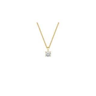 14K Gold Lab Grown Round Diamond Solitaire Pendant Necklace Bail Setting (1.00TCW-5.00TCW)