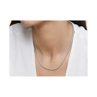 14K GOLD FOUR PRONG LAB GROWN DIAMOND TENNIS NECKLACE 5.00CT