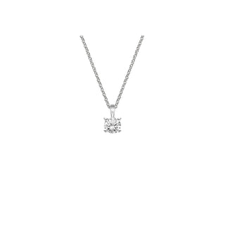 14K Gold Lab Grown Round Diamond Solitaire Pendant Necklace Bail Setting (1.00TCW-5.00TCW)